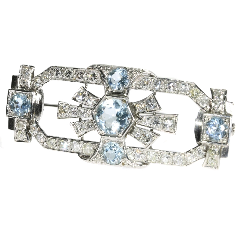 Platinum brilliant Art Deco starlites brooch